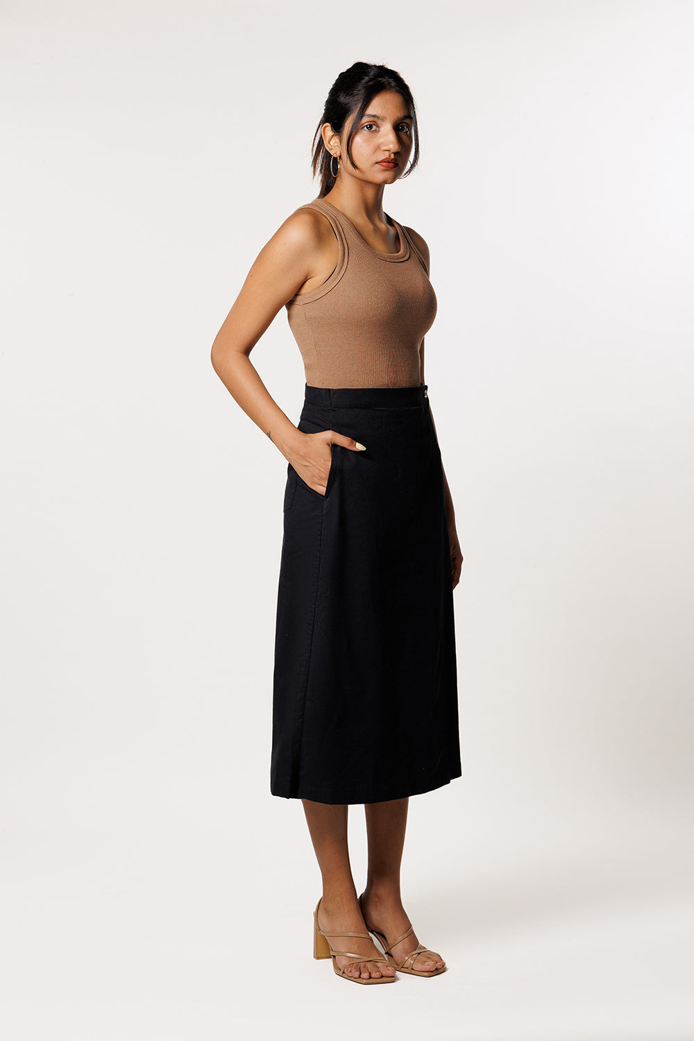 All Black A-Line Skirt