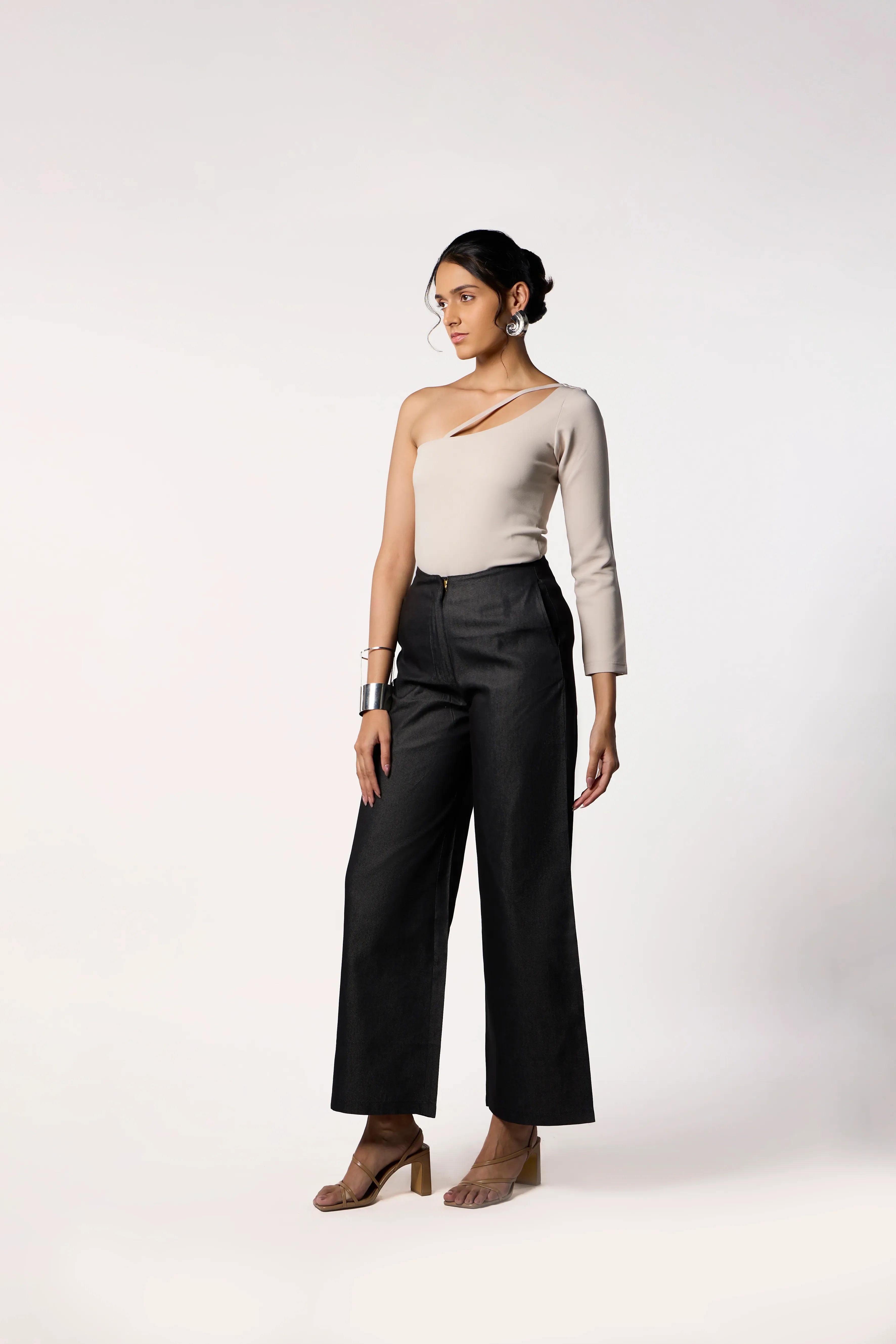 To One Side Bodysuit- Beige