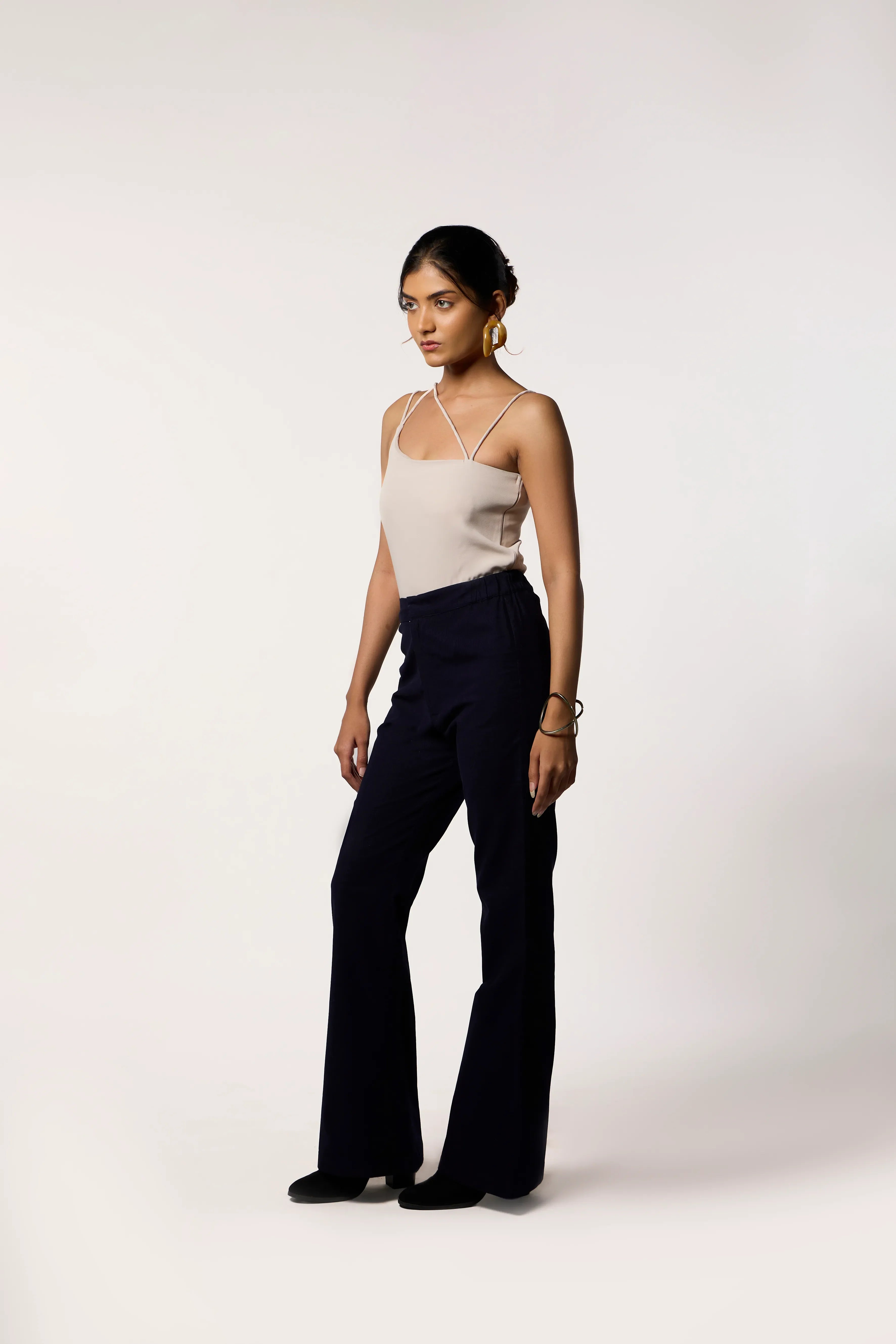 Criss The Cross Bodysuit- Beige