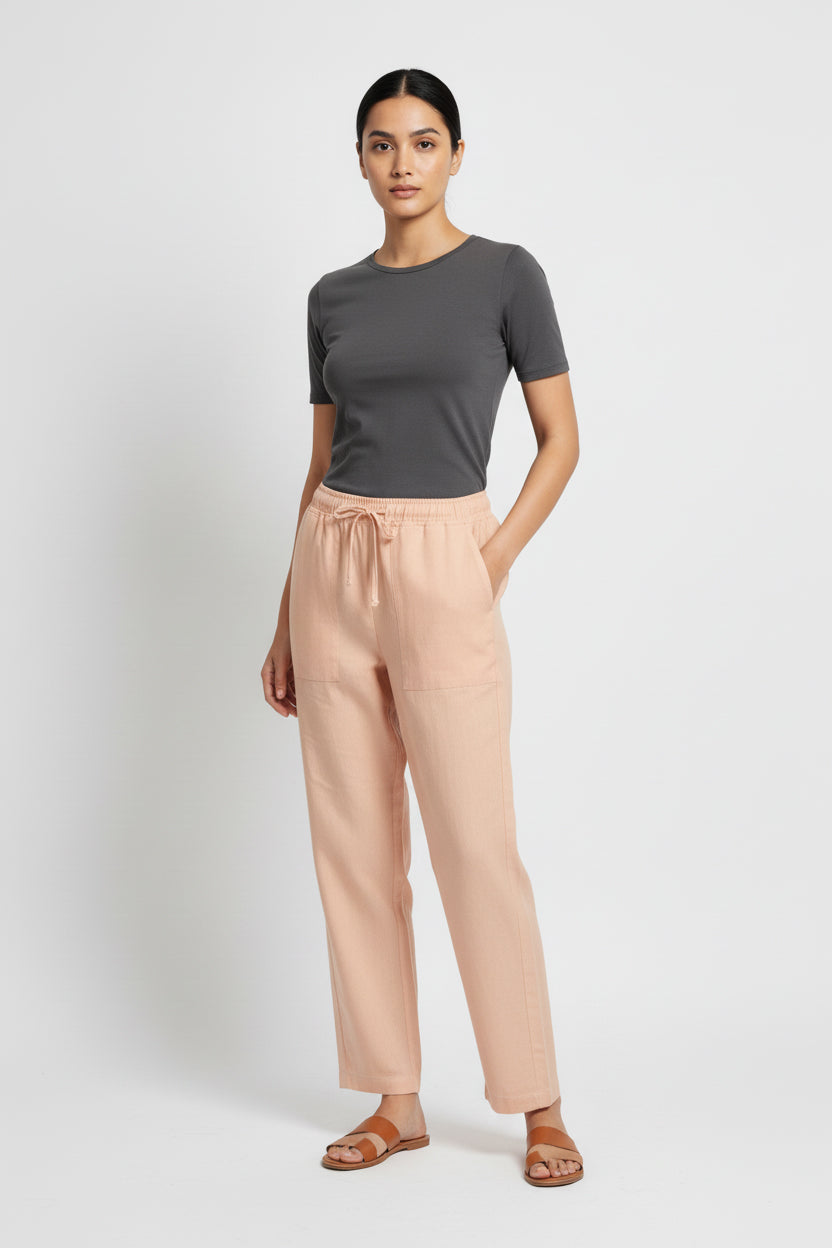 Beige Cotton Pants