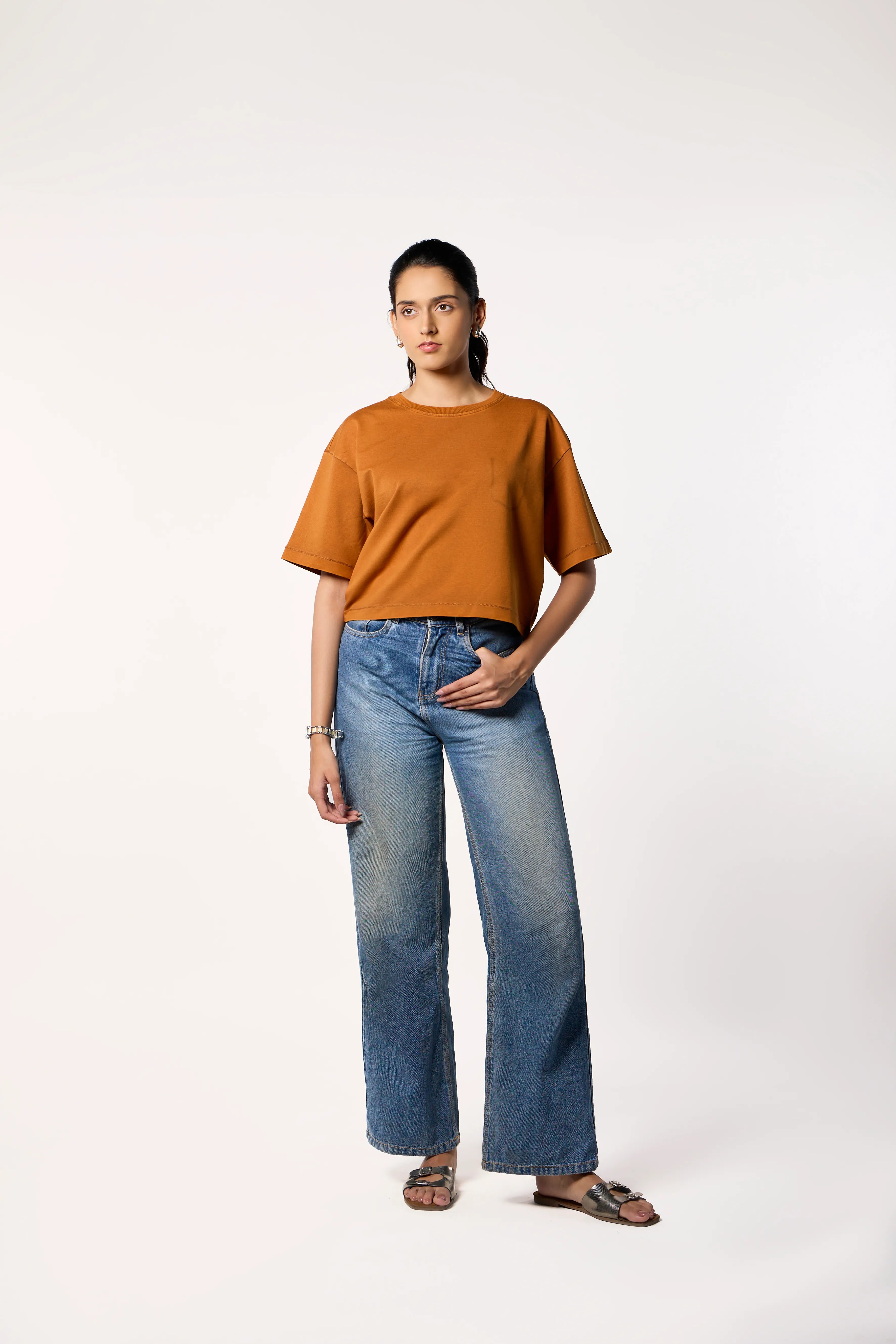 Washed Crop Tee- Rust