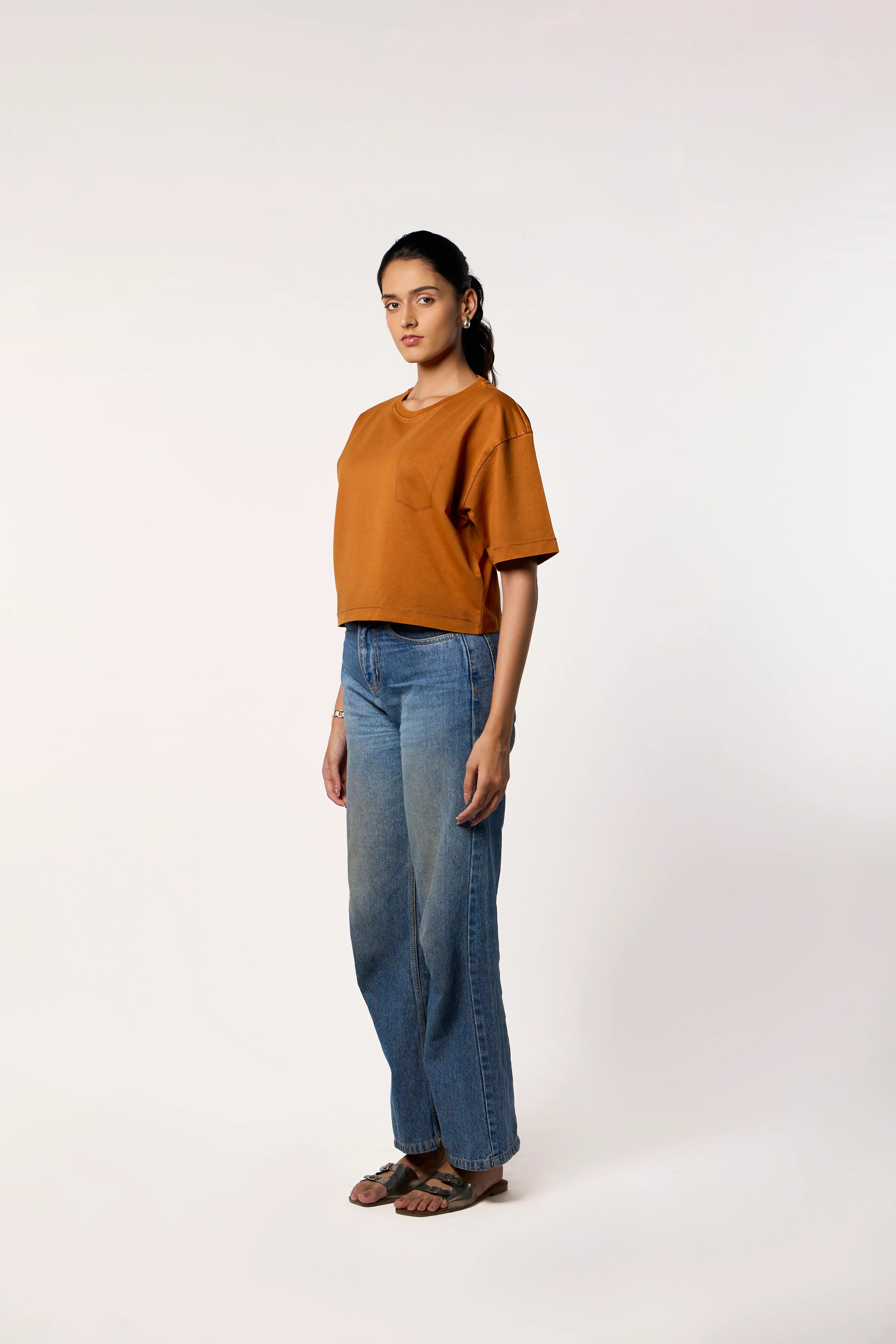 Washed Crop Tee- Rust