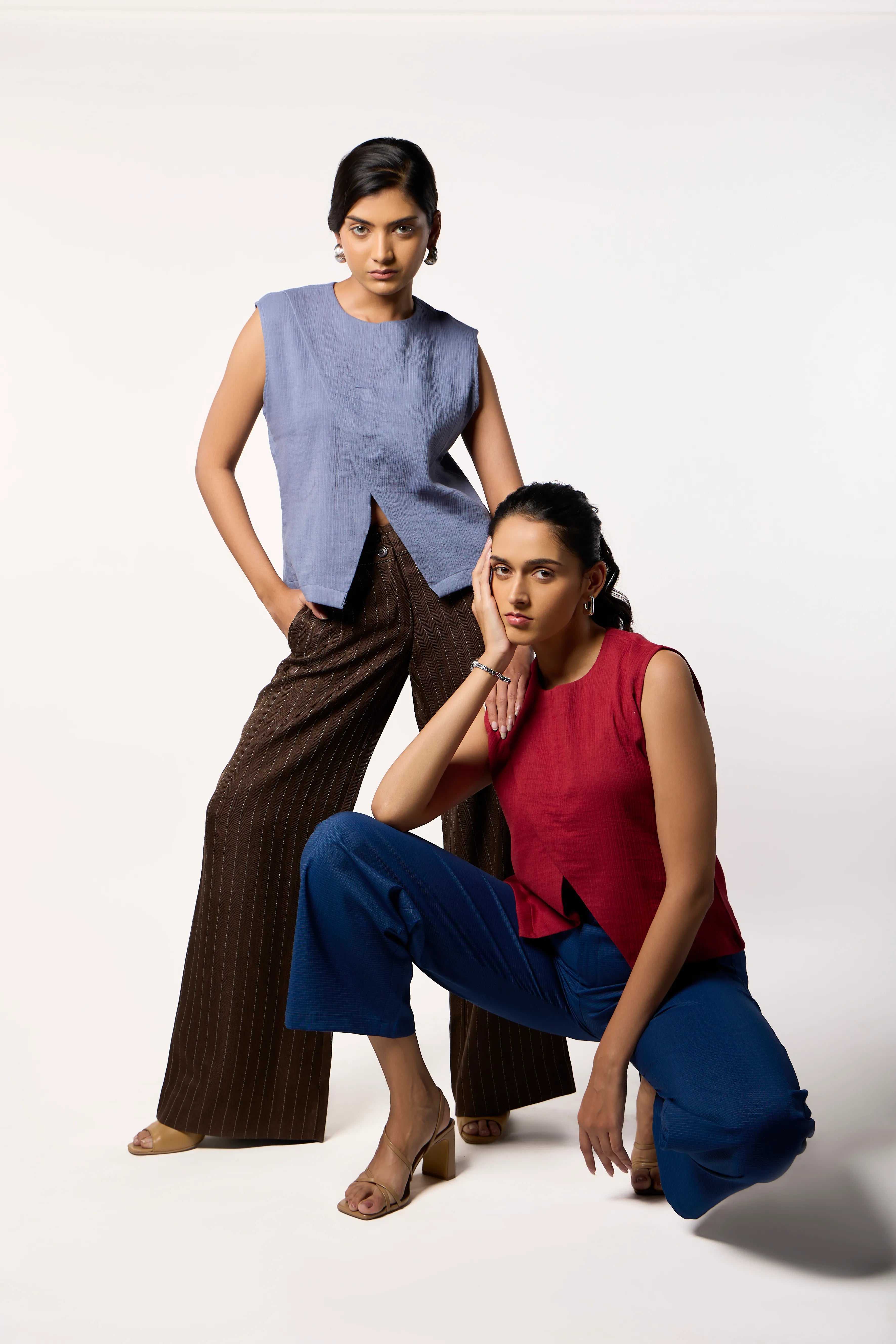 Breezy Wrinkle Top- Red