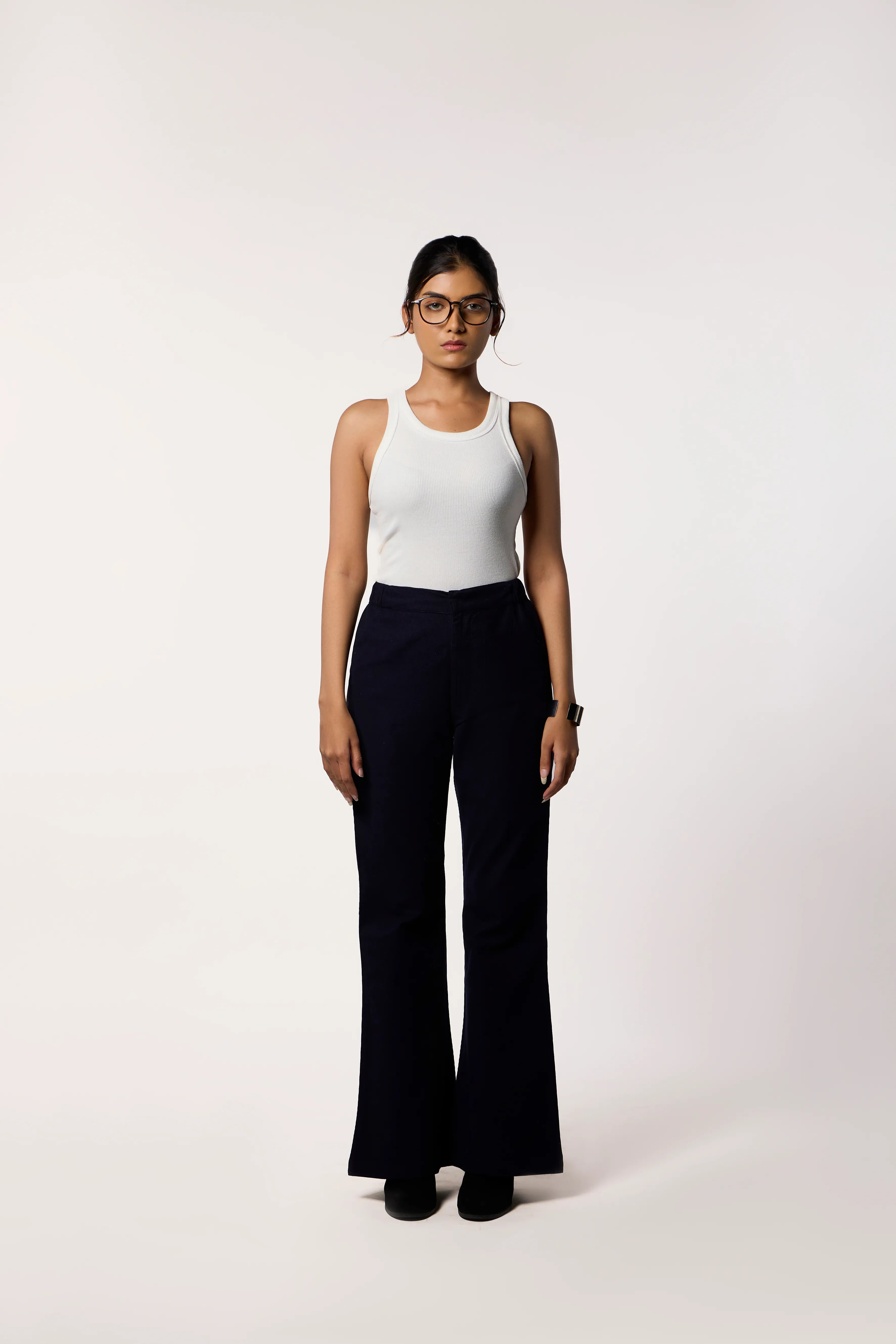 Corded Navy Trousers