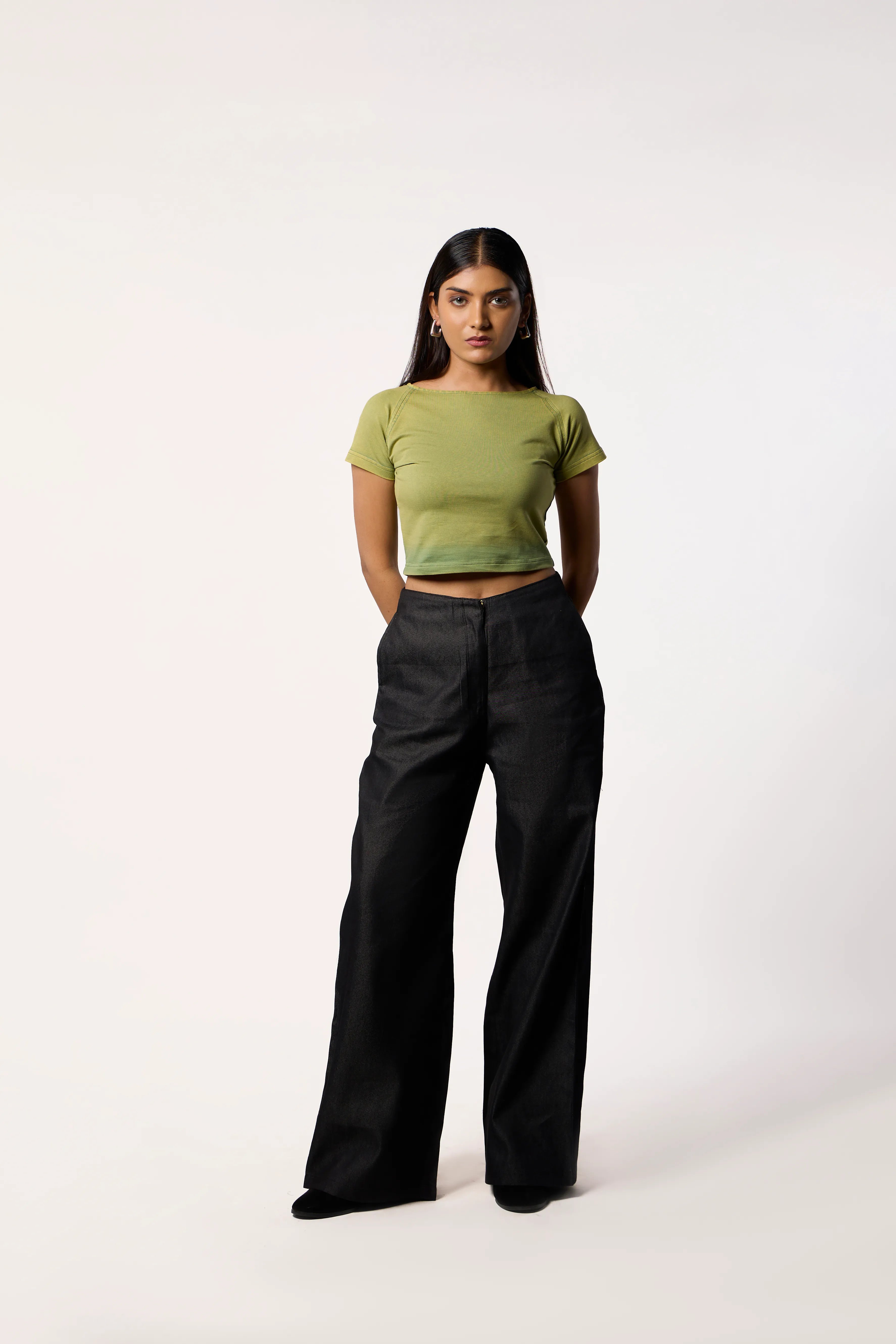 Washed Baby Tee- Light Green