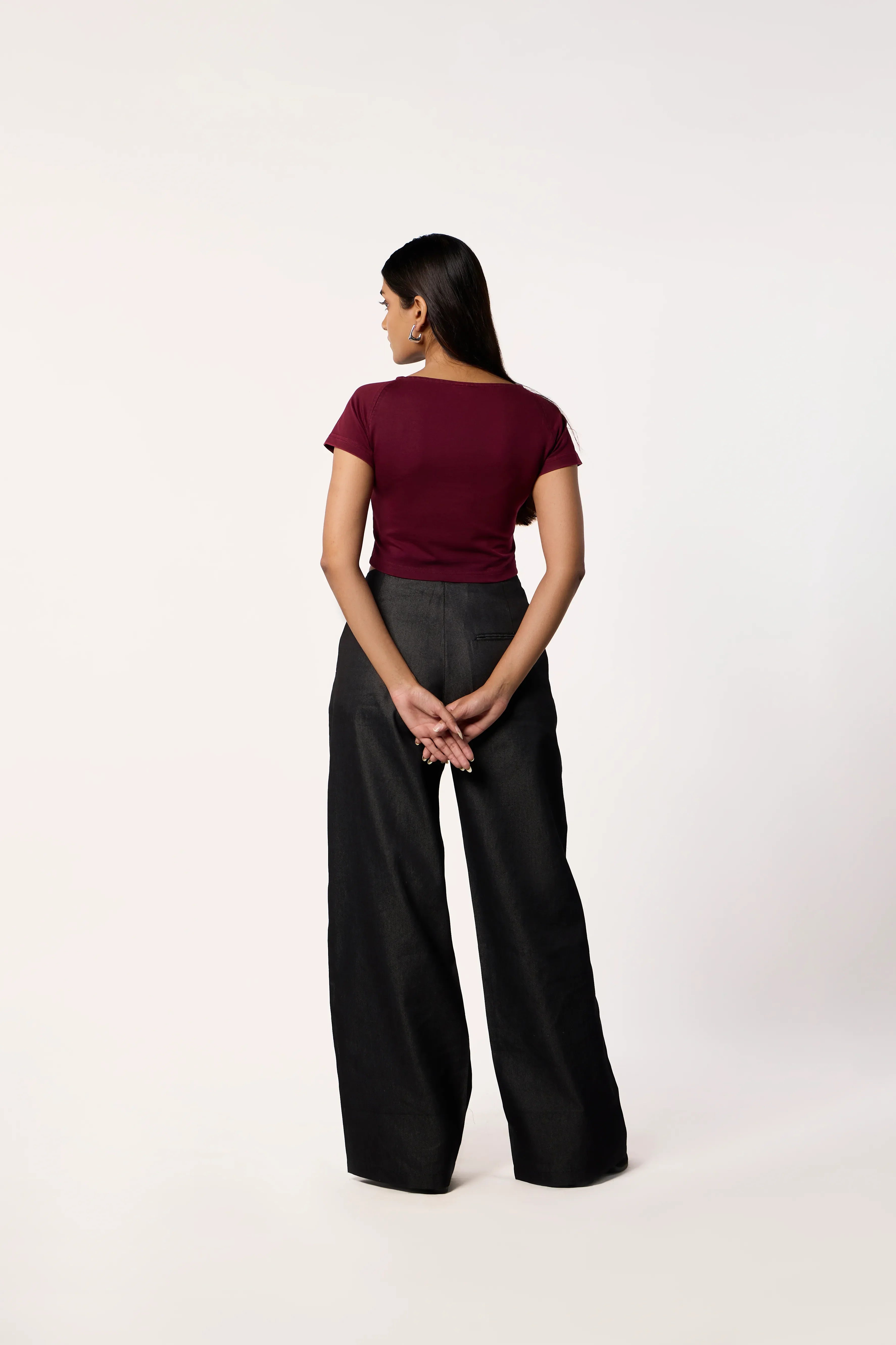 Washed Baby Tee- wine
