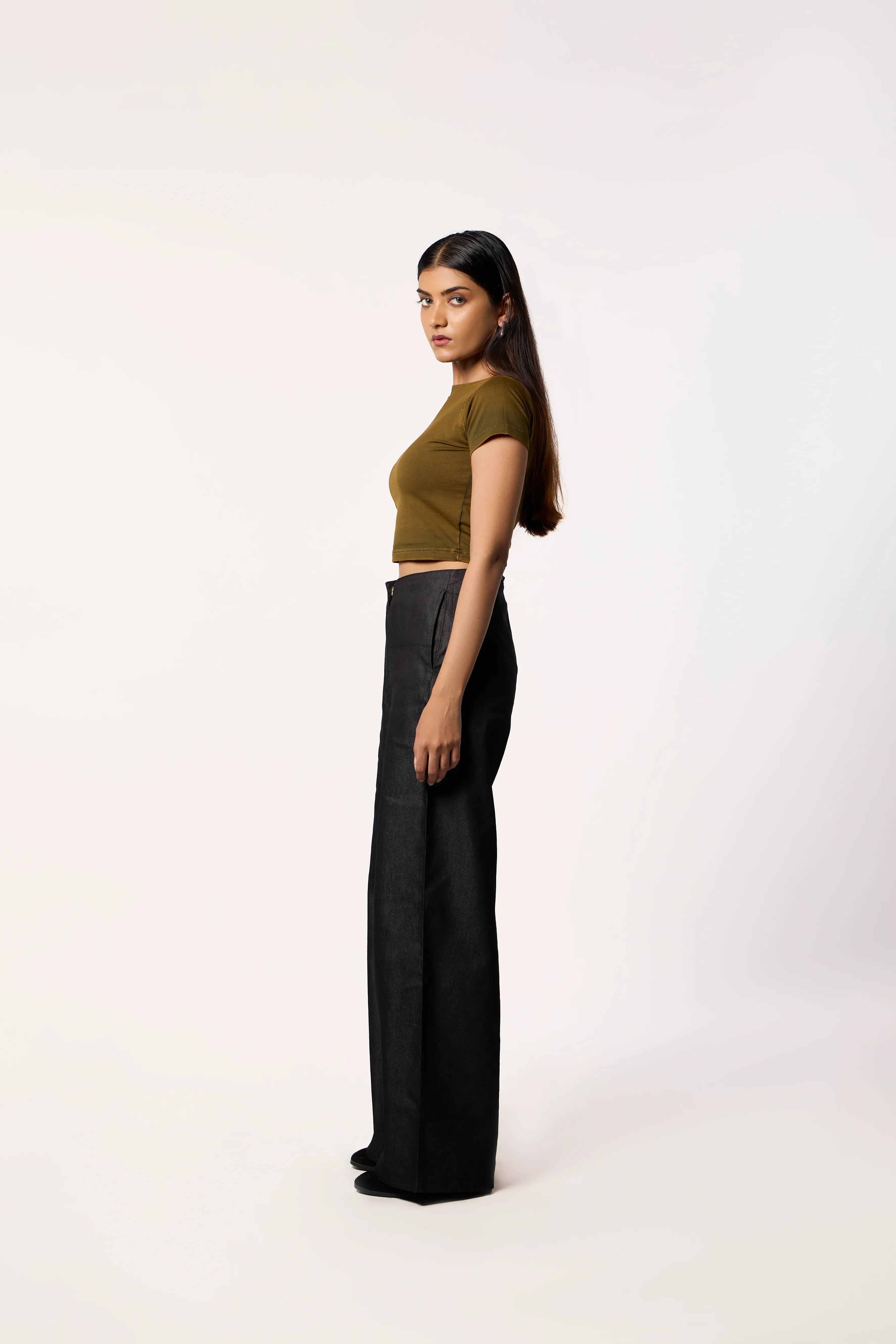 Washed Baby Tee- Mustard brown