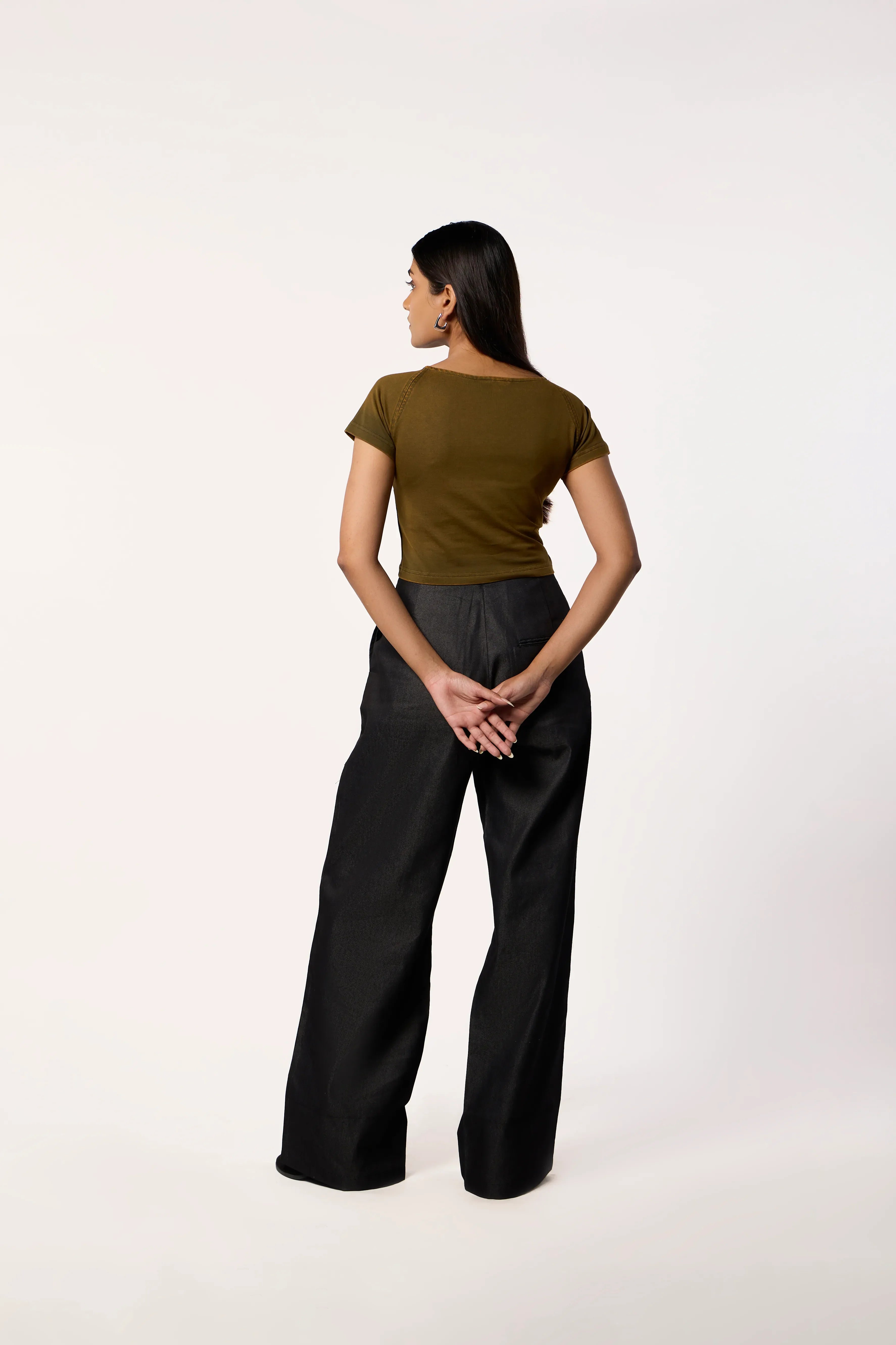 Washed Baby Tee- Mustard brown