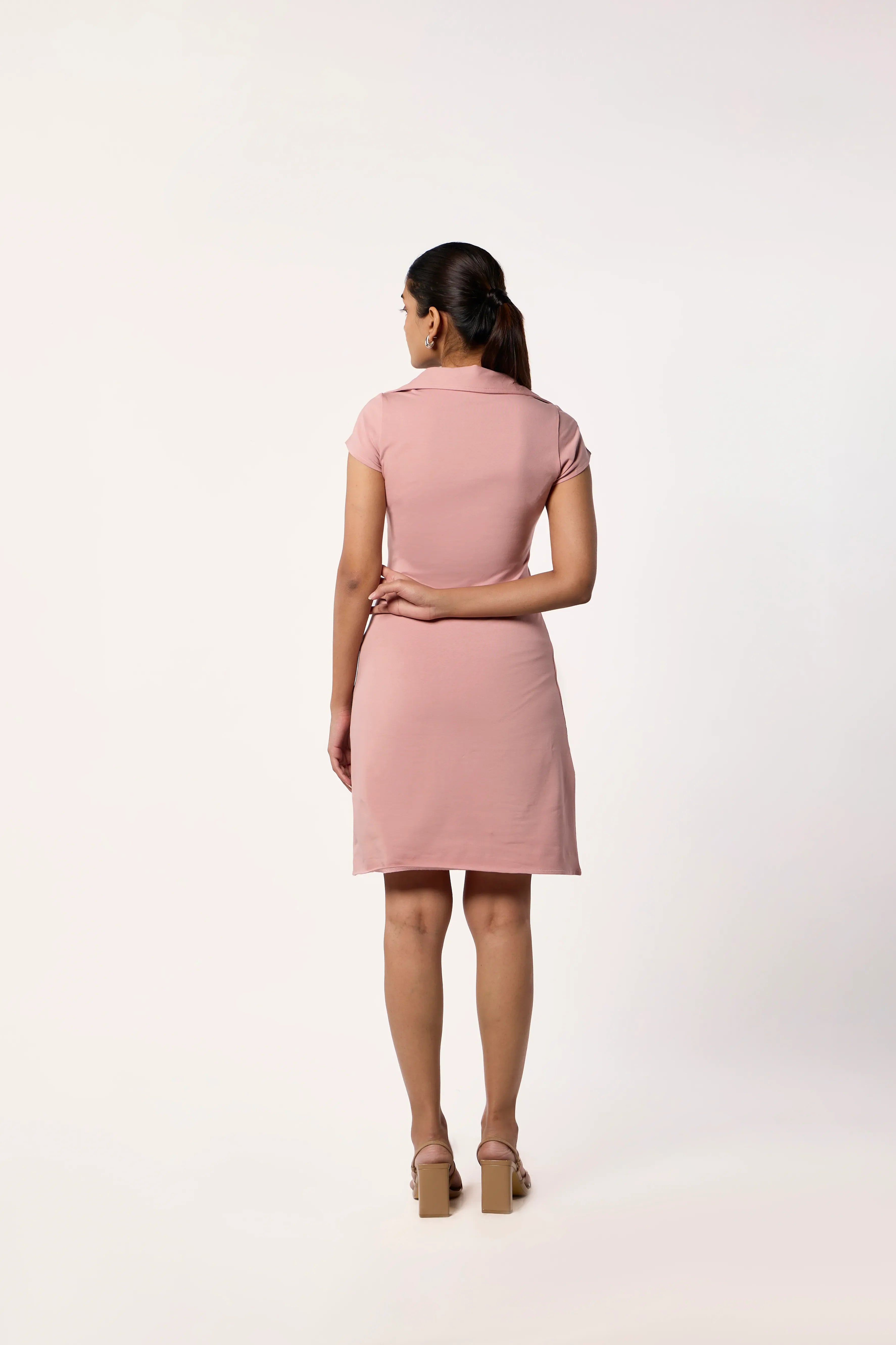 Scoop Bodycon Dress- Pink