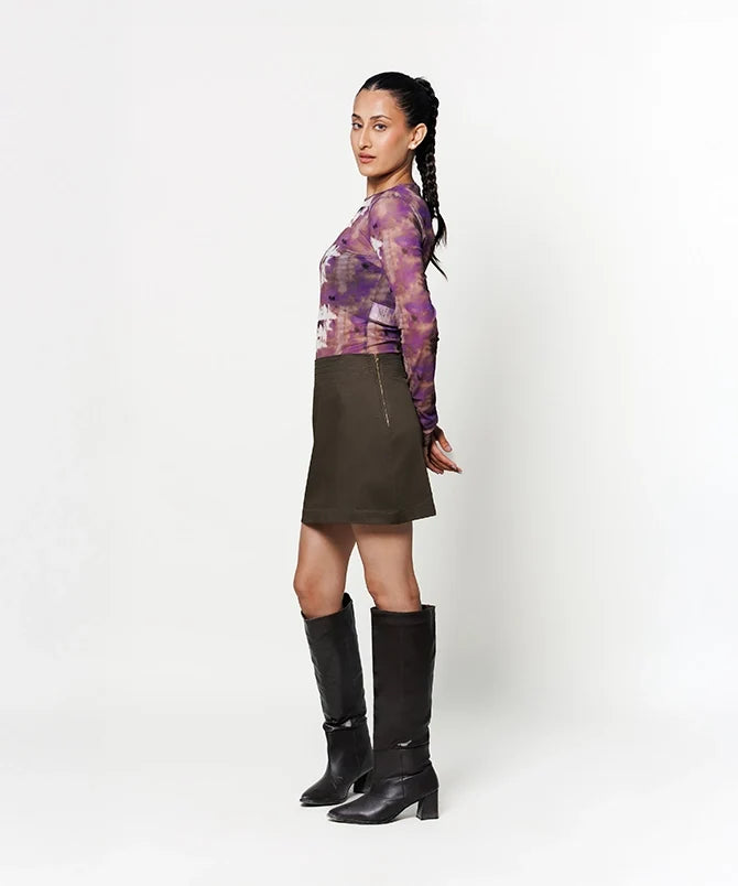Army Top Stitch Skirt