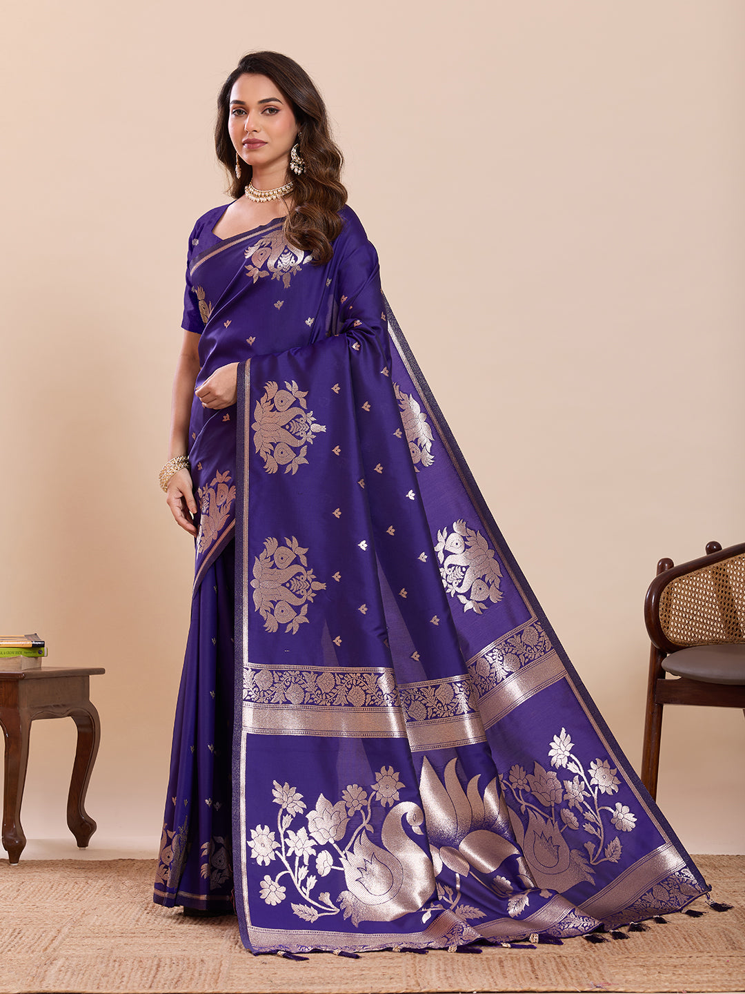 SWAN PAITHANI ST-DEEP PURPLE