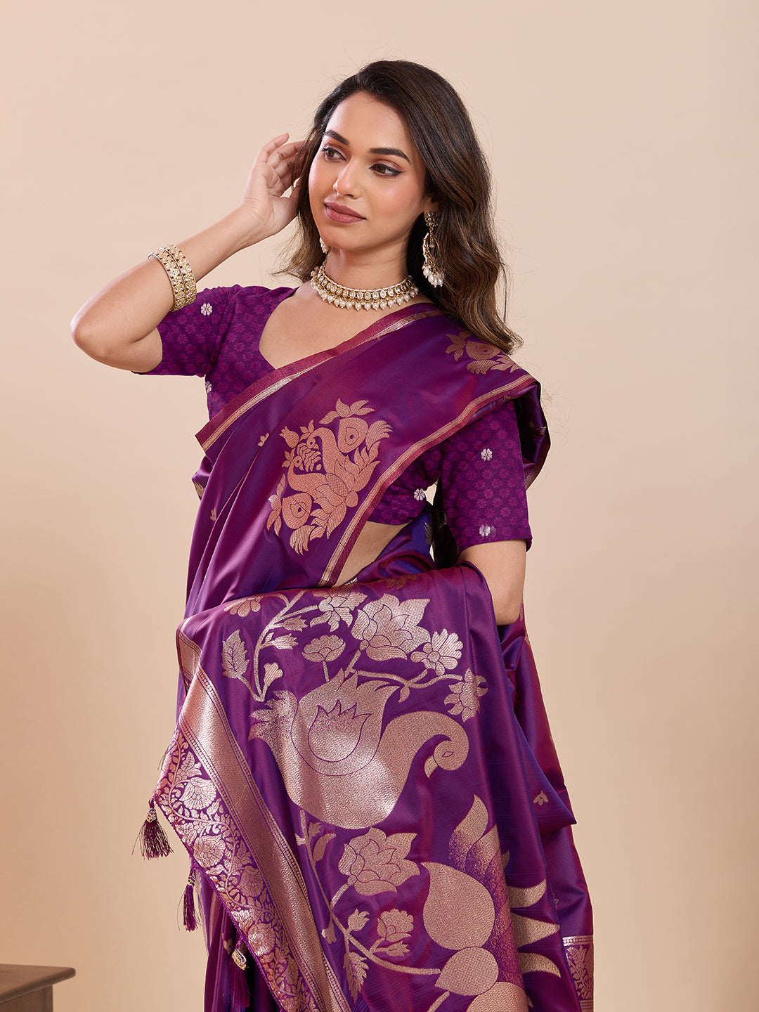 SWAN PAITHANI ST-OPERA PURPLE