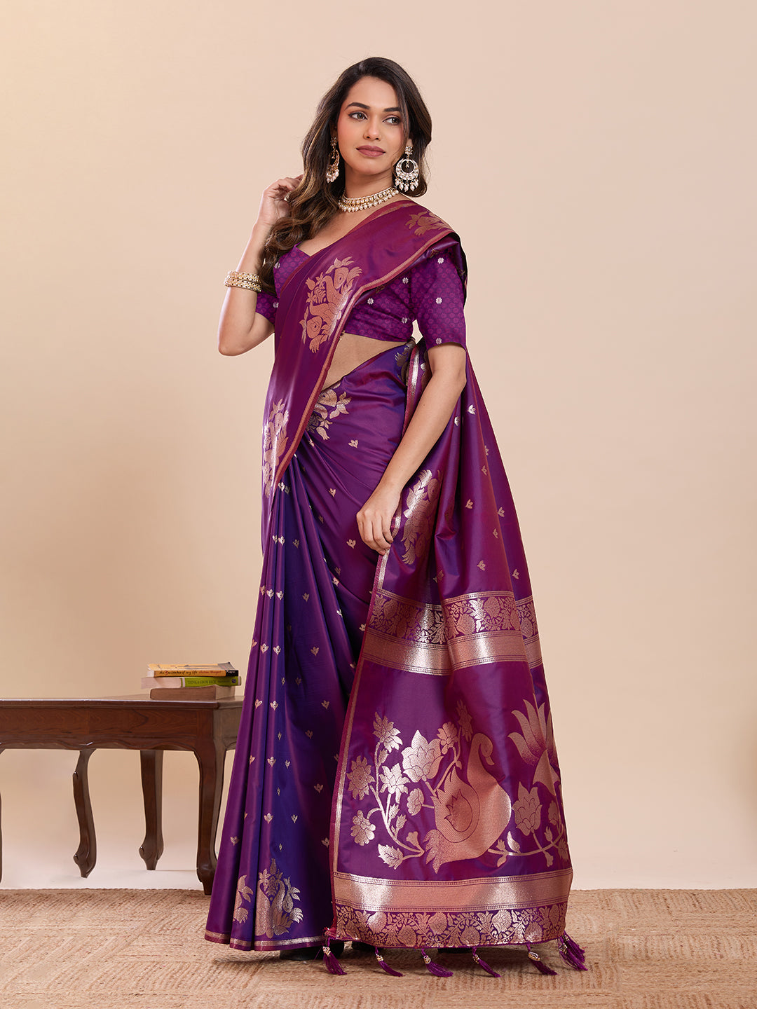 SWAN PAITHANI ST-OPERA PURPLE