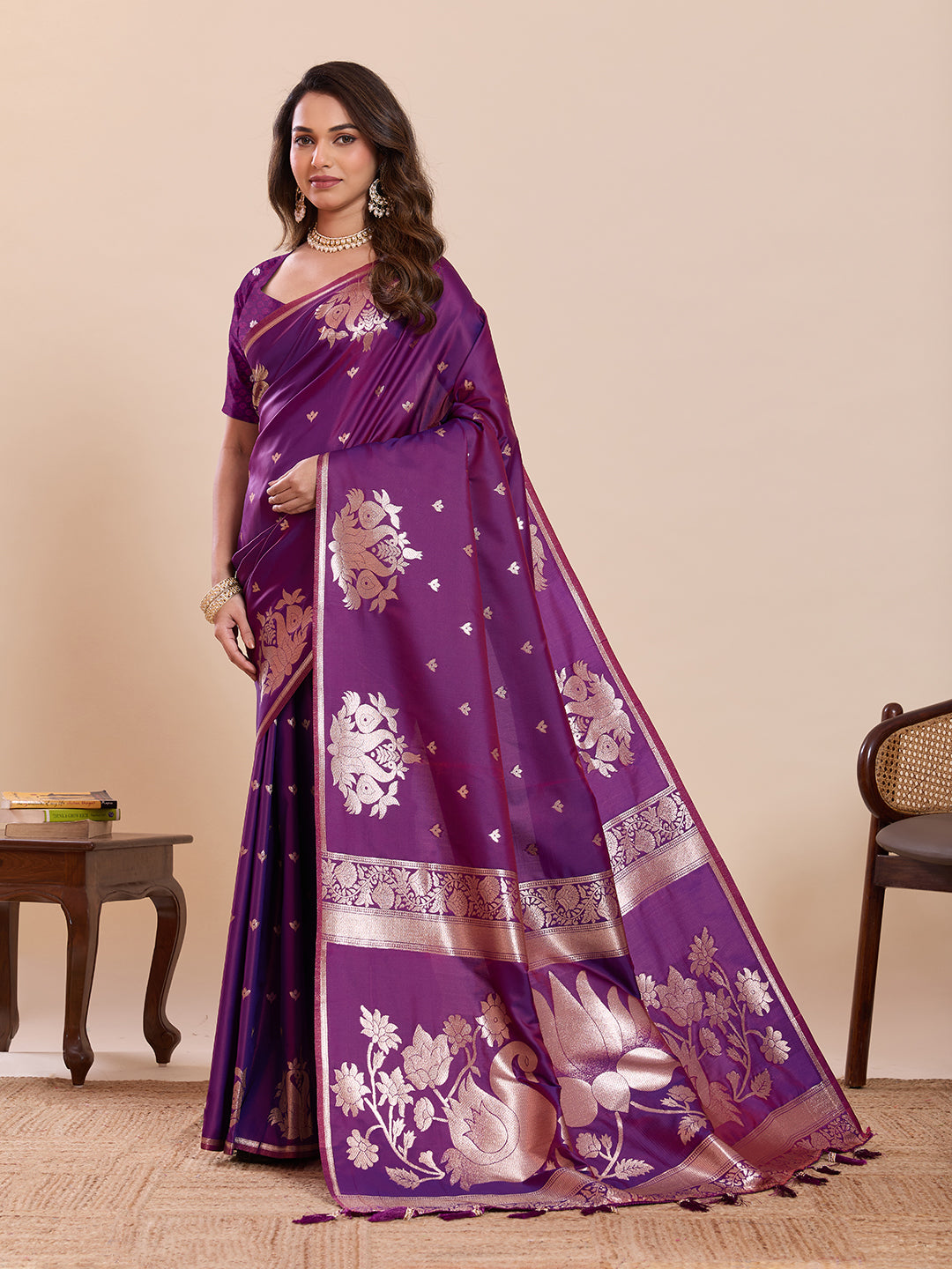 SWAN PAITHANI ST-OPERA PURPLE