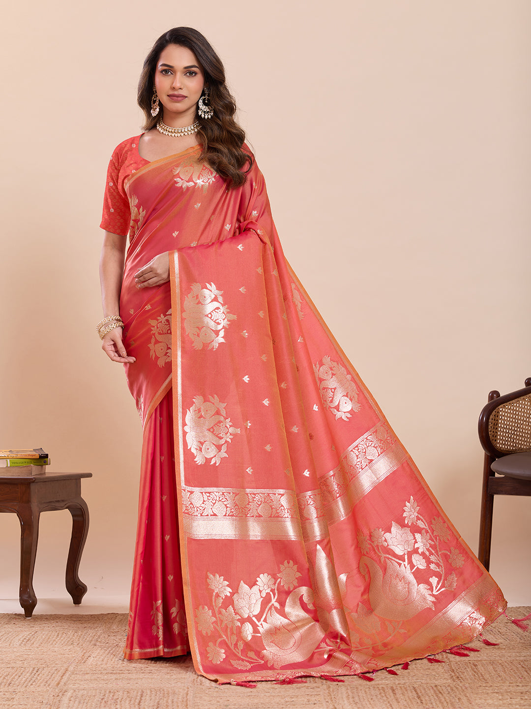 SWAN PAITHANI ST-ORANGE