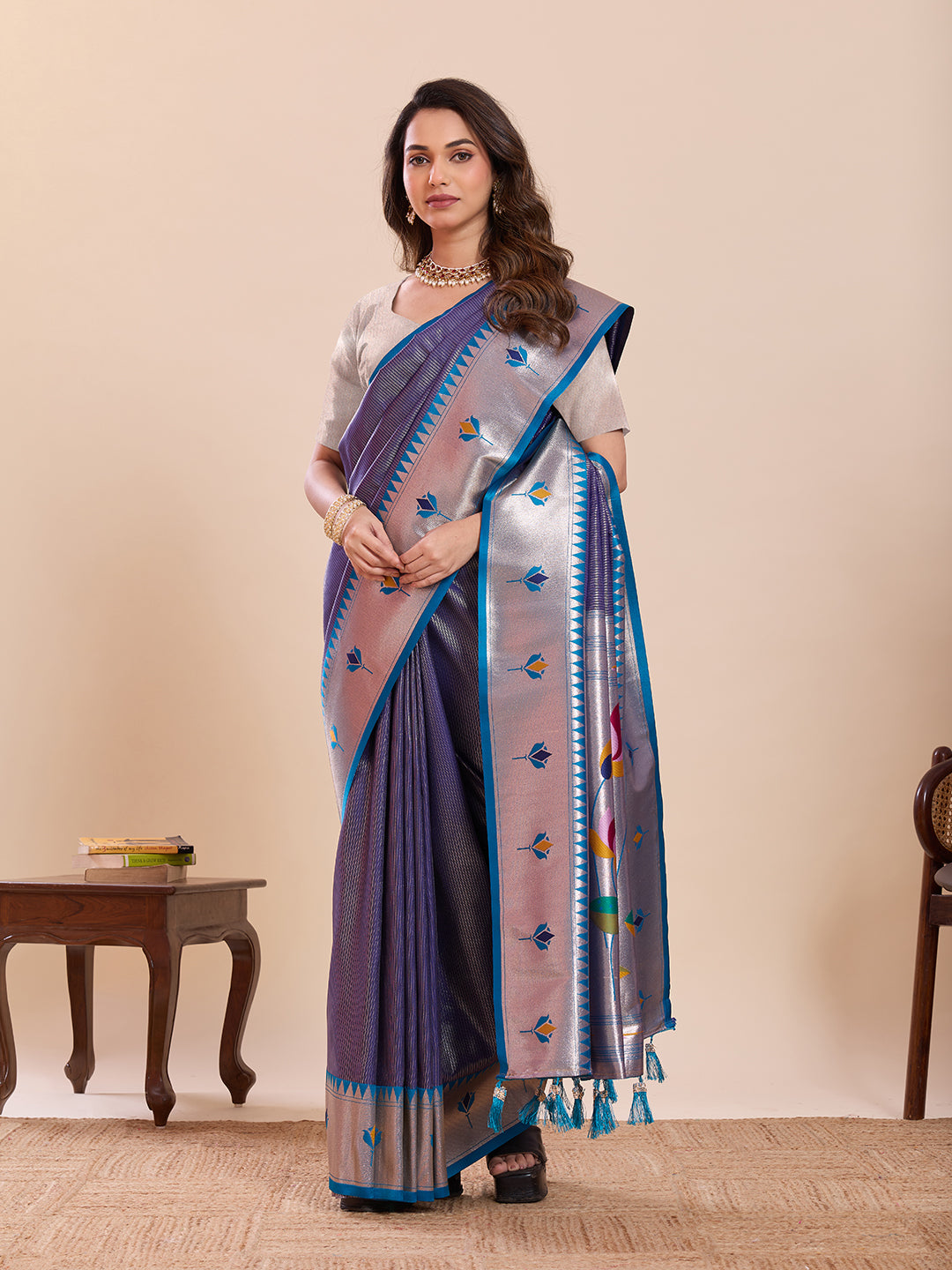 LOTUS PAITHANI ST-PURPLE