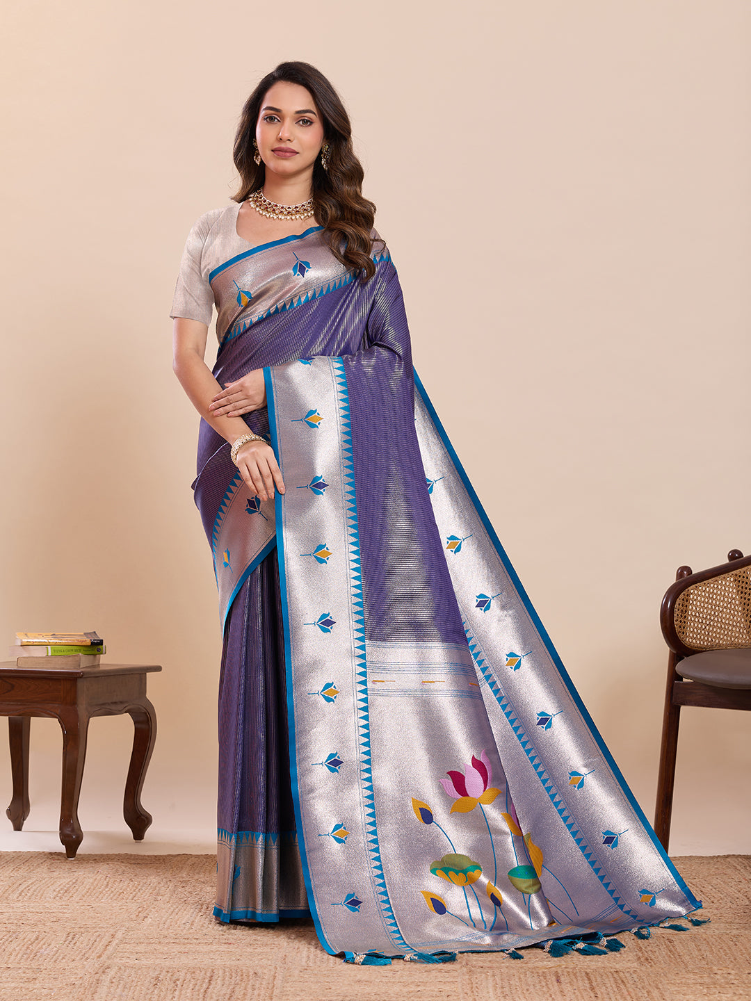 LOTUS PAITHANI ST-PURPLE