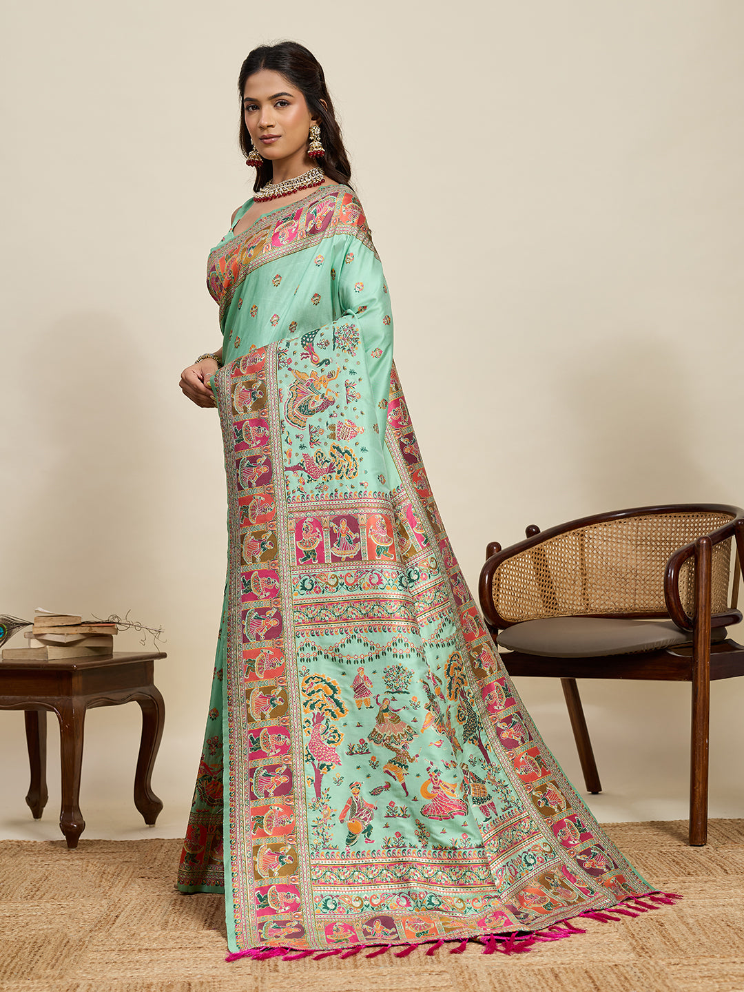 PALLAVI PASHMIA ST-PARROT GREEN