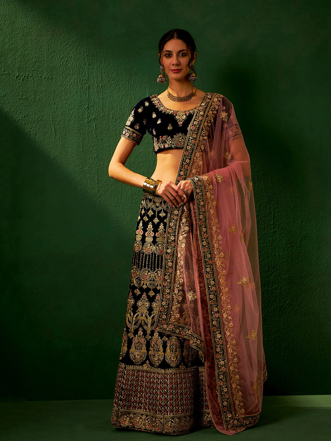 Fancy Heavy Zari Multi Embrodiery Lehenga