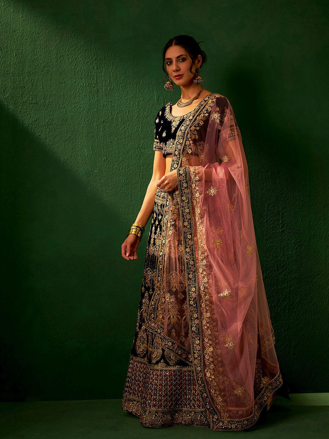 Fancy Heavy Zari Multi Embrodiery Lehenga
