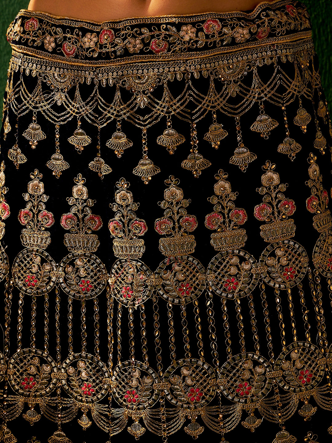 Fancy Heavy Zari Multi Embrodiery Lehenga