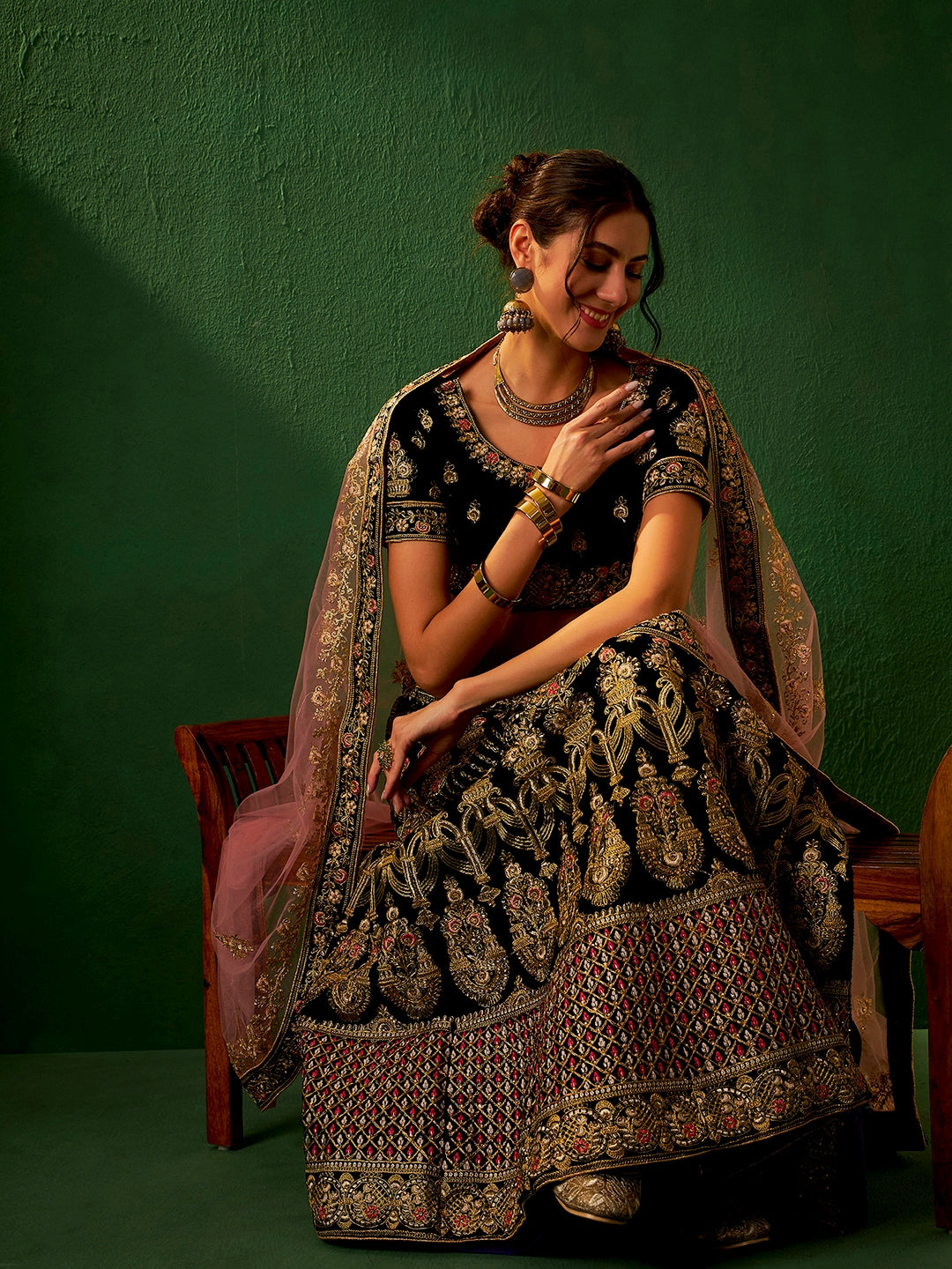 Fancy Heavy Zari Multi Embrodiery Lehenga