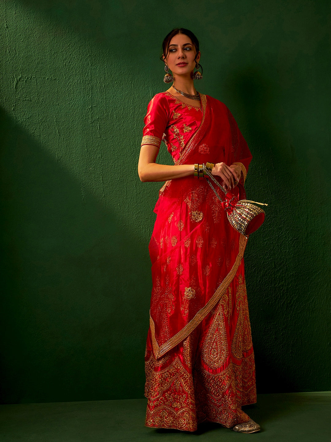 Suha Women Red  Lehenga