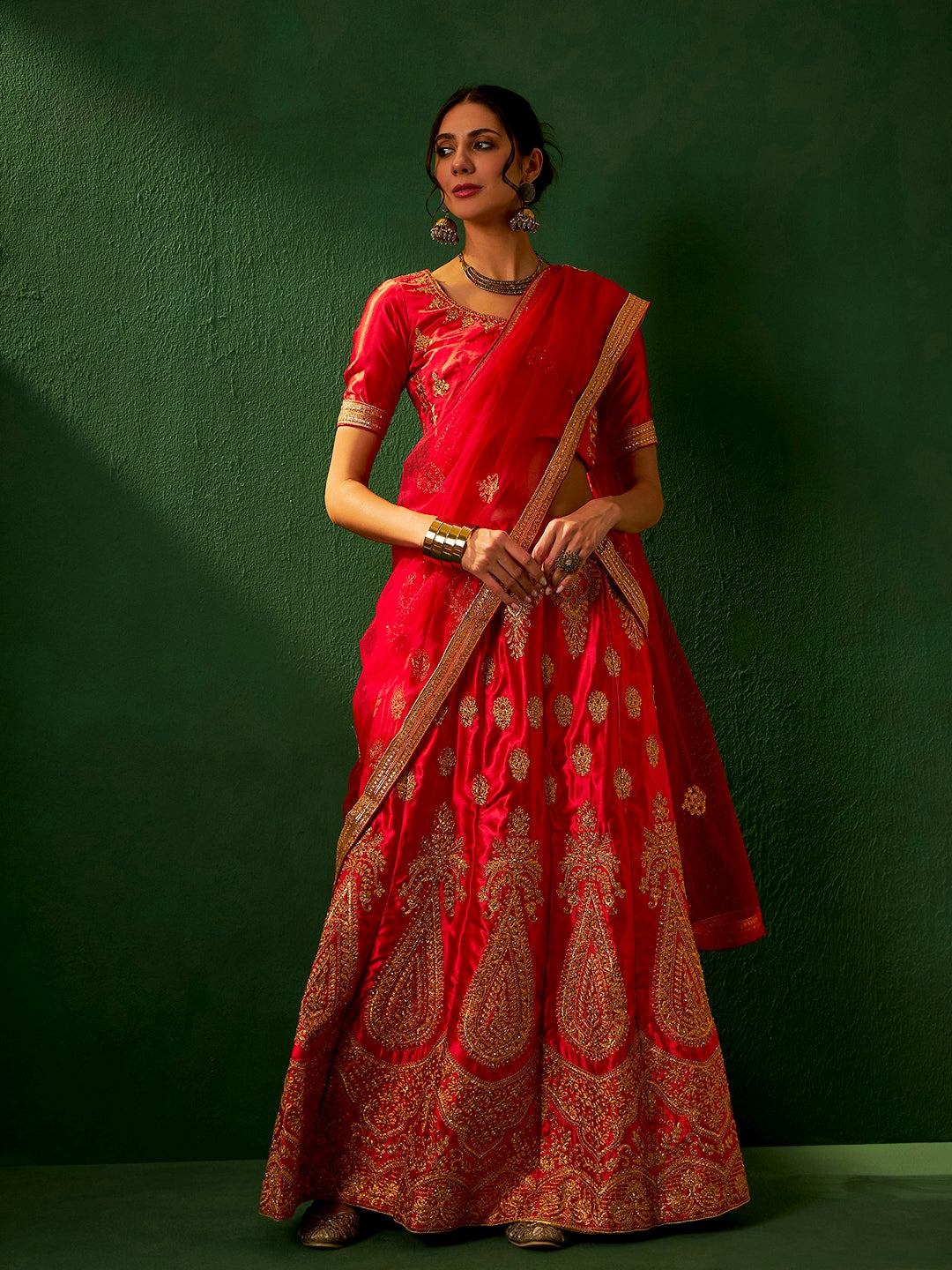 Suha Women Red  Lehenga