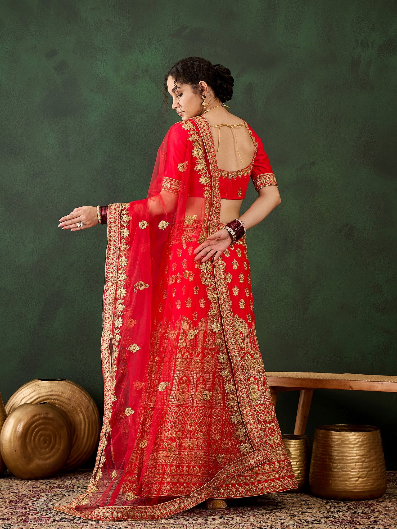 Dazzling Diamond Work Lehenga