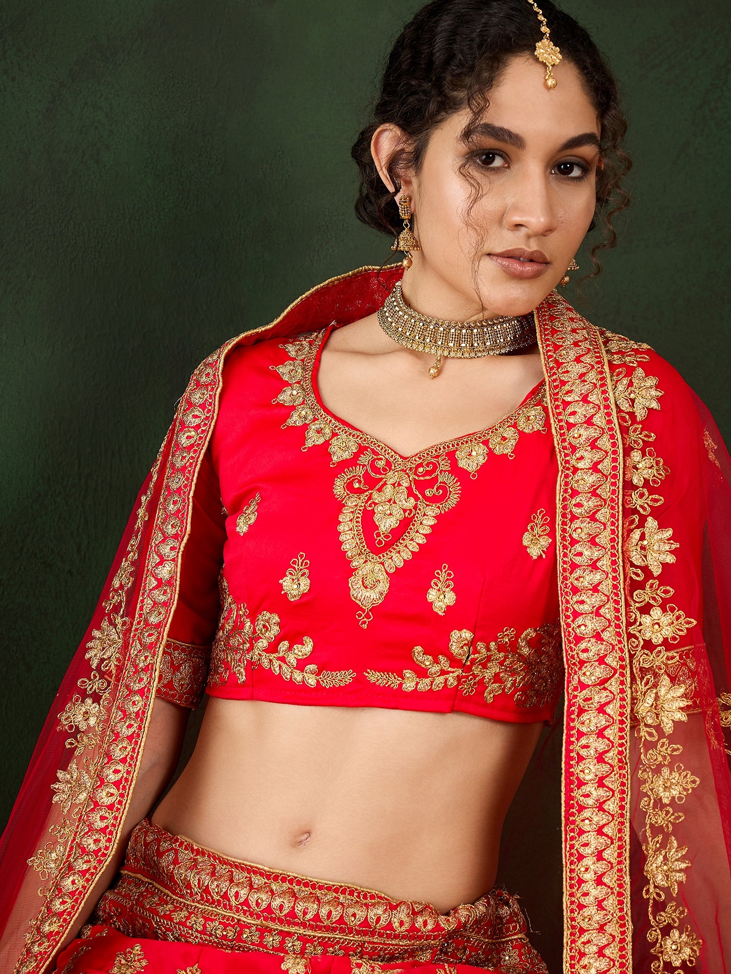 Dazzling Diamond Work Lehenga
