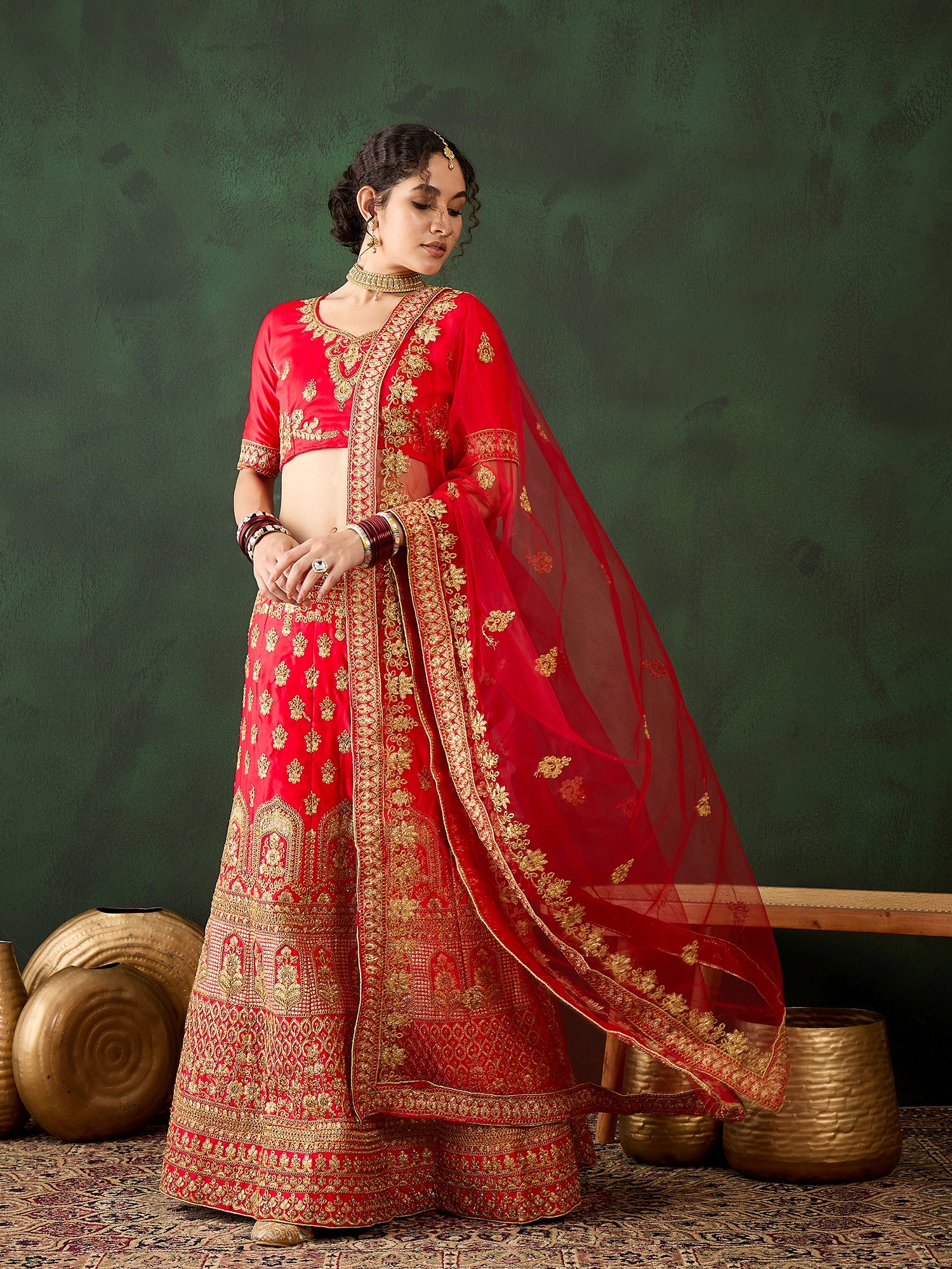 Dazzling Diamond Work Lehenga