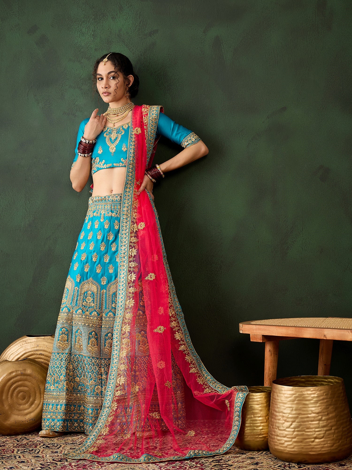 Exquisitely Crafted Heavy Zari Embroidery Lehenga