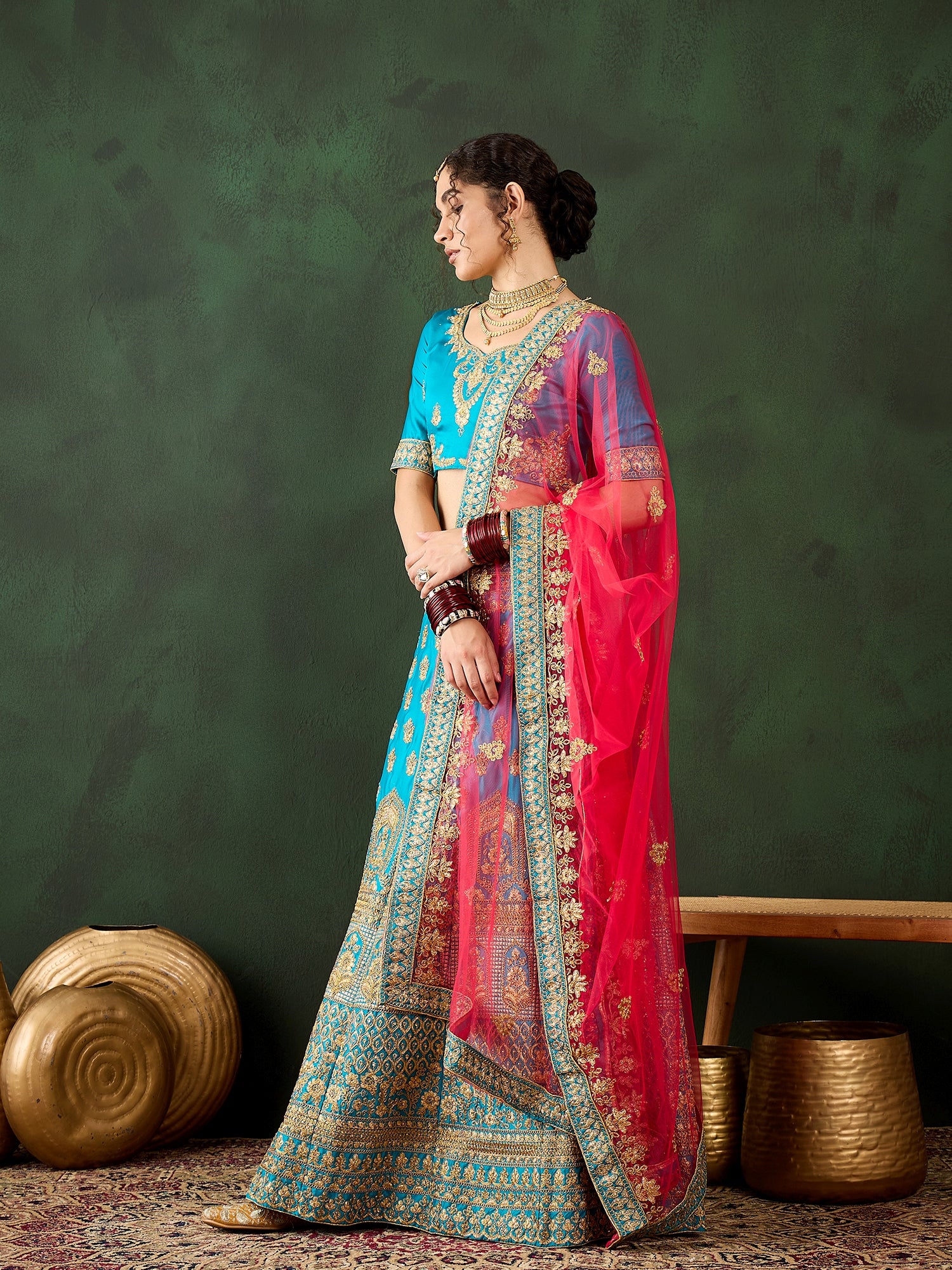 Exquisitely Crafted Heavy Zari Embroidery Lehenga