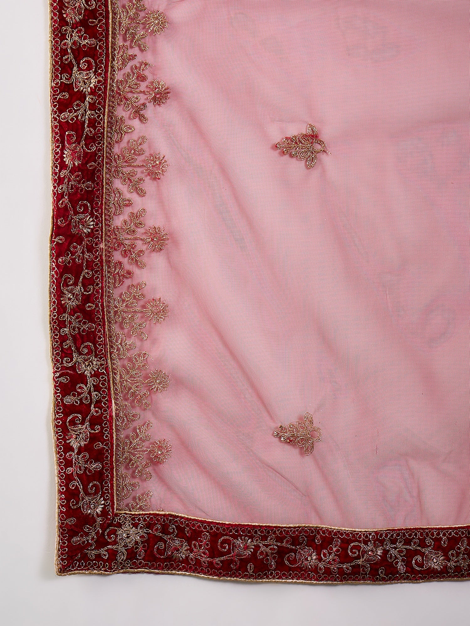 Intricate Heavy Zari Embroidery Velvet Lehenga