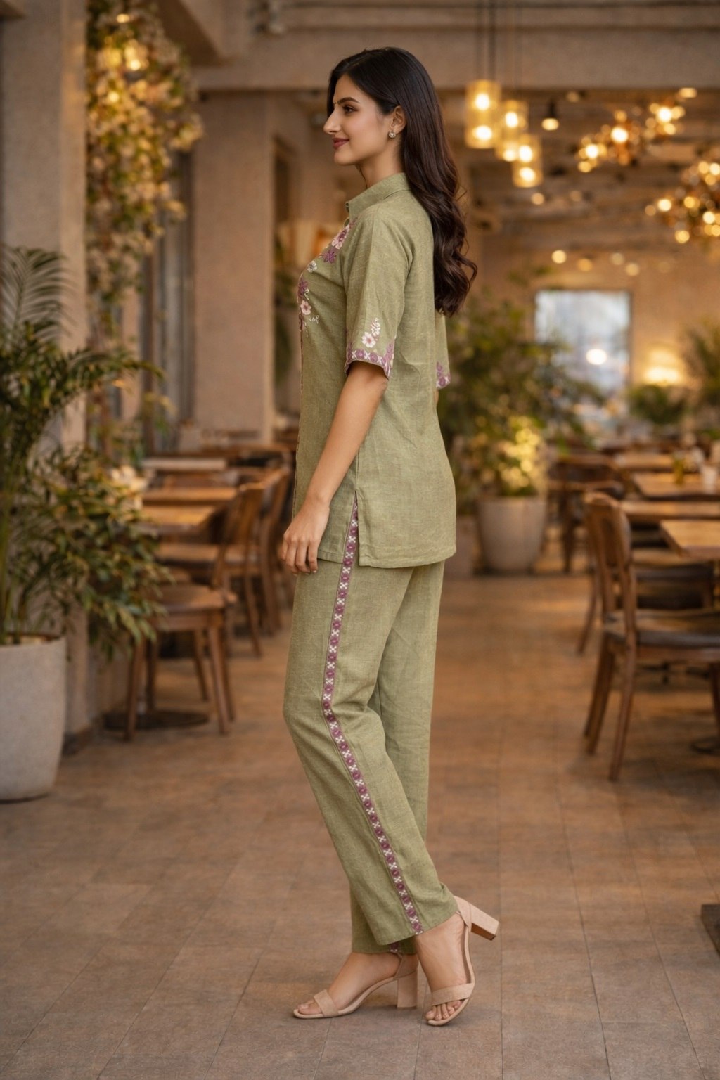 Cotton Embroidery Co-Ord Set