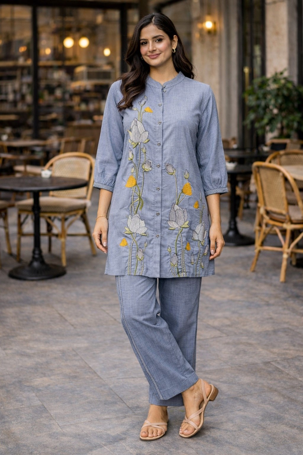 Light Blue Cotton Co-Ord Set