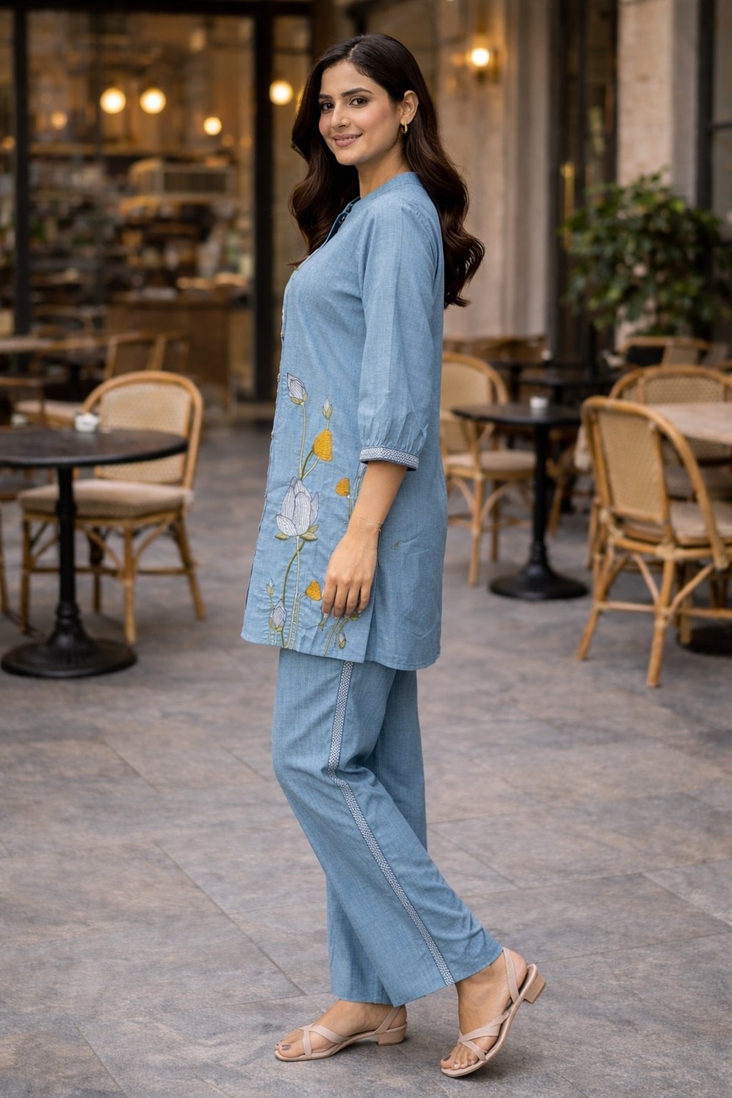Light Blue Cotton Co-Ord Set